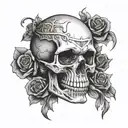 skull with thoughts in his mind tattoo design idea