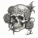 skull with thoughts in his mind tattoo design idea