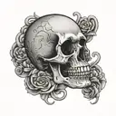 skull with thoughts in his mind tattoo design idea