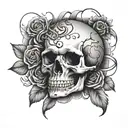 skull with thoughts in his mind tattoo design idea