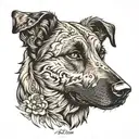 brindle shepherd dog tattoo design idea