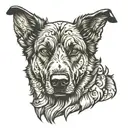 brindle shepherd dog tattoo design idea