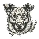 brindle shepherd dog tattoo design idea
