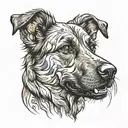 brindle shepherd dog tattoo design idea