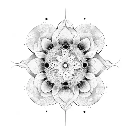 katana turning into petals tattoo design idea