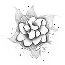 katana turning into petals tattoo design idea