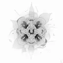 katana turning into petals tattoo design idea