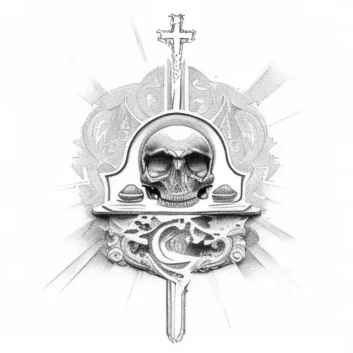 catholic artwork tattoo design idea