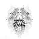 catholic artwork tattoo design idea