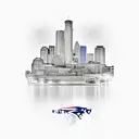 new england patriots boston skyline tattoo design idea