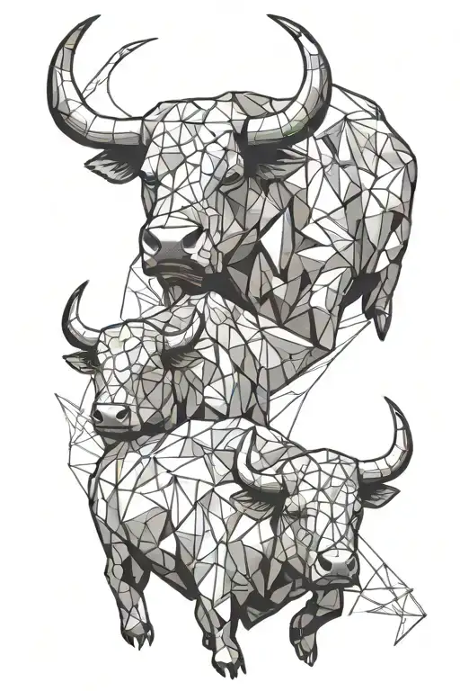 bull and bear tattoo design idea