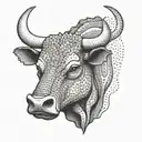 bull and bear head tattoo design idea