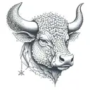 bull and bear head tattoo design idea