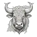 bull and bear head tattoo design idea
