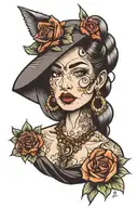 chola lady tattoo design idea