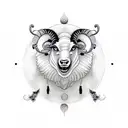 yin and yang sheep wolf tattoo design idea