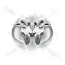 yin and yang sheep wolf tattoo design idea