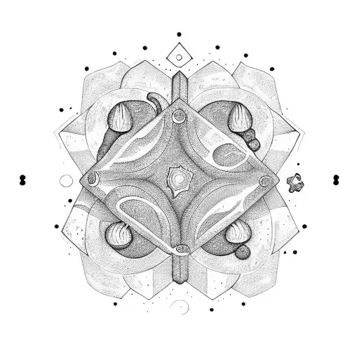 psilocybin molecule with mushrooms  tattoo design idea