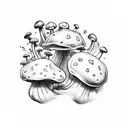 psilocybin molecule with mushrooms  tattoo design idea