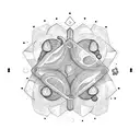 psilocybin molecule with mushrooms  tattoo design idea