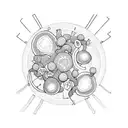 psilocybin molecule with mushrooms  tattoo design idea