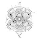 psilocybin molecule with mushrooms  tattoo design idea