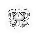 psilocybin molecule with mushrooms  tattoo design idea