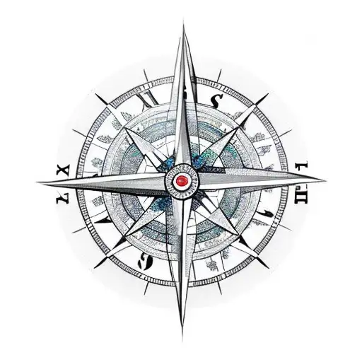 compass clock infinite loop eye  tattoo design idea