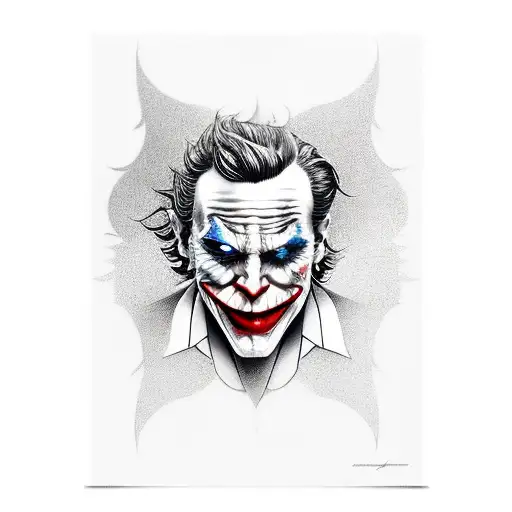 joker driving cop car tattoo design idea