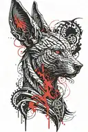 Anubis with scales and feather tattoo design idea