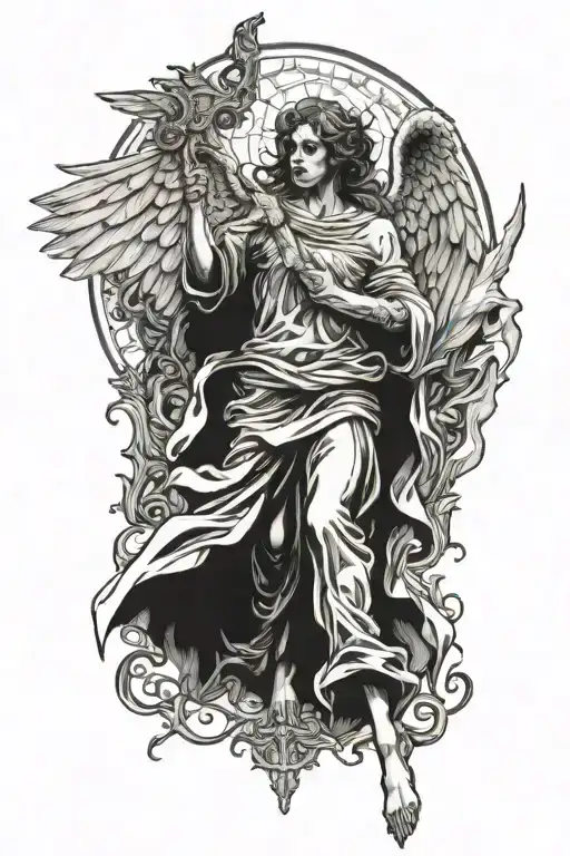 Angel of the Apocalypse tattoo design idea