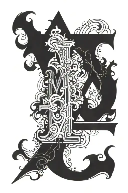Letters M K D tattoo design idea