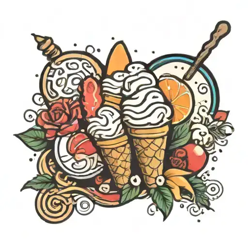 yolo aeroplan ice cream  tattoo design idea