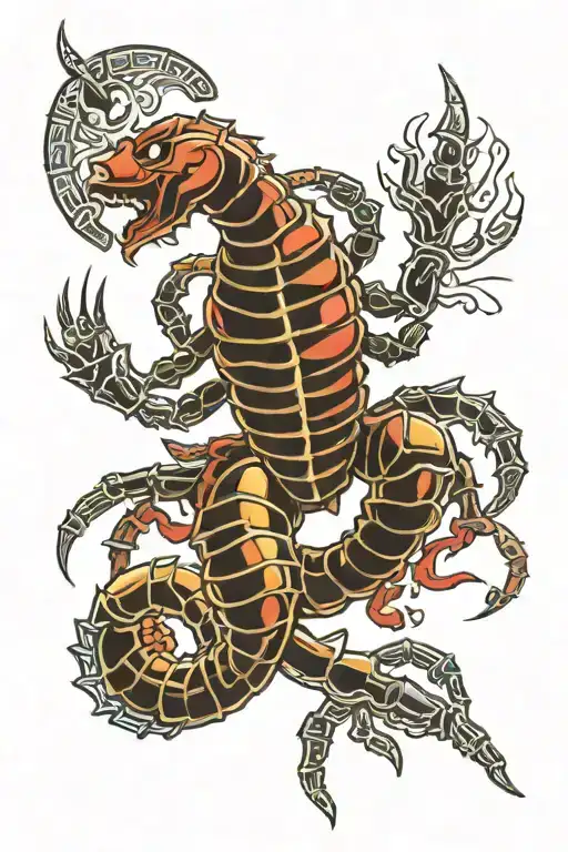 scorpion idol maya tattoo design idea
