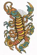 scorpion idol maya tattoo design idea