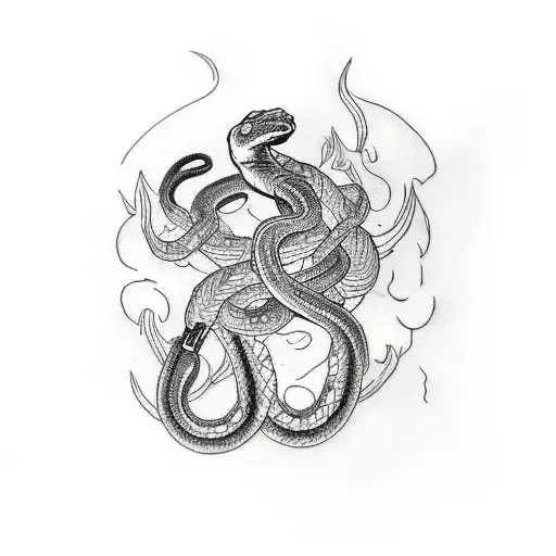A tattoo of a mechanic working on a vehicle with a snake wrapped around his arm tattoo design idea