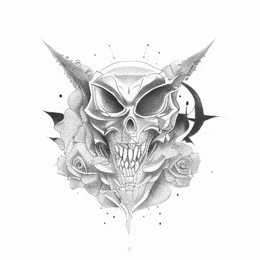 444 with 666 as the shadow  tattoo design idea