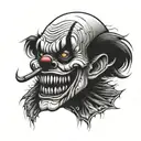 evil clown tattoo design idea