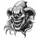 evil clown tattoo design idea