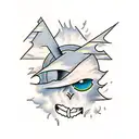 storm clouds with an eye  tattoo design idea