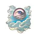 storm clouds with an eye  tattoo design idea