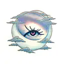 storm clouds with an eye  tattoo design idea