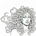 Crying Medusa would like to focus on Medusa’s head and shoulders and Medusa would be facing forward looking straight ahe tattoo design idea
