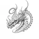 dragon smoke tattoo design idea