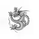 dragon smoke tattoo design idea