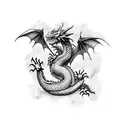 dragon smoke tattoo design idea