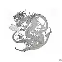 dragon smoke tattoo design idea