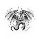 dragon smoke tattoo design idea