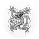 dragon smoke tattoo design idea