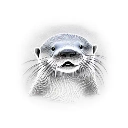 Otter in cap with tattoo machine tattoo design idea